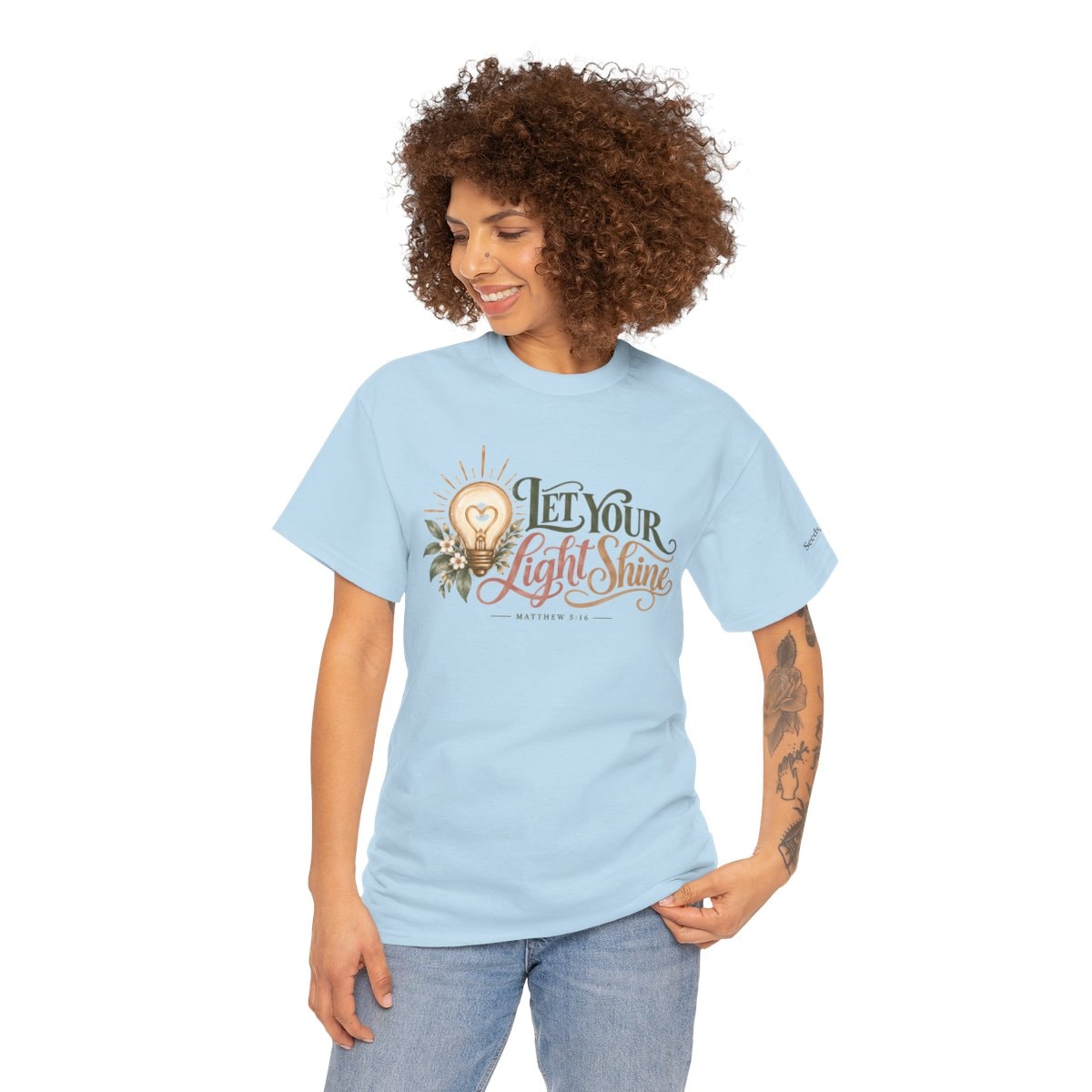 Let Your Light Shine Tee in Light Blue